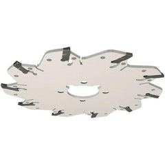 Iscar - Arbor Hole Connection, 0.106" Cutting Width, 34mm Depth of Cut, 125mm Cutter Diam, 32mm Hole Diam, 8 Tooth Indexable Slotting Cutter - GM-DG Toolholder, GIM, GIMY, GIP, GIPA Insert, Right Hand Cutting Direction - Exact Tool & Supply