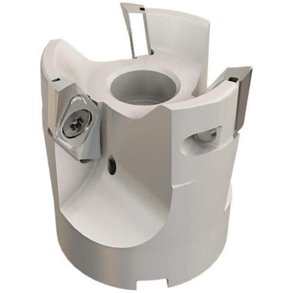 Iscar - 2 Inserts, 2" Cut Diam, 3/4" Arbor Diam, 0.4" Max Depth of Cut, Indexable Square-Shoulder Face Mill - 0/90° Lead Angle, 2.24" High, HSM90S APCR 1405 Insert Compatibility, Through Coolant, Series Helialu - Exact Tool & Supply