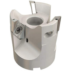 Iscar - 2 Inserts, 2" Cut Diam, 3/4" Arbor Diam, 0.4" Max Depth of Cut, Indexable Square-Shoulder Face Mill - 0/90° Lead Angle, 2.24" High, HSM90S APCR 1405 Insert Compatibility, Through Coolant, Series Helialu - Exact Tool & Supply