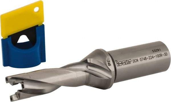 Iscar - 3/4" to 0.783" Diam, 3xD, 2.24" Max Depth, 1" Shank Diam, 5.63" OAL, Replaceable-Tip Drill - FCP, ICK, ICK-2M, ICM, ICN, ICP, iCP-2M Insert, 19 Seat Size, 45390721 Toolholder, Series SumoCham - Exact Tool & Supply