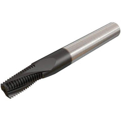 Iscar - RC1/8-28 BSPT, 0.3071" Cutting Diam, 3 Flute, Solid Carbide Helical Flute Thread Mill - Internal/External Thread, 14.1mm LOC, 64mm OAL, 8mm Shank Diam - Exact Tool & Supply