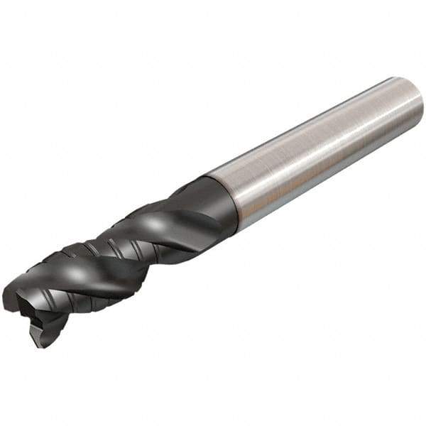 Iscar - 14mm Diam, 30mm LOC, 3 Flute Solid Carbide 45° Corner Chamfer Roughing End Mill - TiAlN Finish, 100mm OAL, 14mm Shank Diam, Single End, Extended Reach, 38° Helix - Exact Tool & Supply