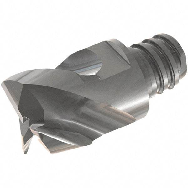 Iscar - MM EA Grade IC08 Carbide End Milling Tip Insert - Uncoated, 3 Flutes, 12mm Cutting Diam, 8mm Depth of Cut, 16.5mm Extension, 0.118" Cnr Rad, 45° Helix - Exact Tool & Supply