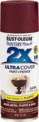 Rust-Oleum - Claret Wine, Satin, Enamel Spray Paint - 8 Sq Ft per Can, 12 oz Container, Use on Multipurpose - Exact Tool & Supply