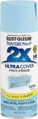Rust-Oleum - Aqua, Satin, Enamel Spray Paint - 8 Sq Ft per Can, 12 oz Container, Use on Multipurpose - Exact Tool & Supply