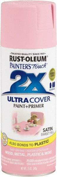 Rust-Oleum - Sweet Pea (Color), Satin, Enamel Spray Paint - 8 Sq Ft per Can, 12 oz Container, Use on Multipurpose - Exact Tool & Supply