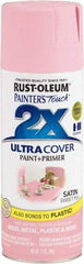 Rust-Oleum - Sweet Pea (Color), Satin, Enamel Spray Paint - 8 Sq Ft per Can, 12 oz Container, Use on Multipurpose - Exact Tool & Supply