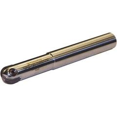 Tool-Flo - 1-5/8" Cut Diam, 1-5/8" Shank Diam, 12" OAL, Indexable Ball Nose End Mill - 4" Head Length, Straight Shank, TBN Toolholder, TBNR 1625, TBRR 1625 Insert - Exact Tool & Supply