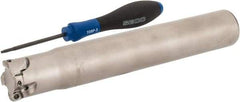 Seco - 1-1/4" Cut Diam, 0.03" Max Depth, 1-1/4" Shank Diam, Cylindrical Shank Indexable High-Feed End Mill - Screw Holding Method, LP.. 06 Insert, R217.21 Toolholder, Through Coolant - Exact Tool & Supply