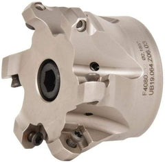 Walter - 3" Cut Diam, 1" Arbor Hole, 3mm Max Depth of Cut, 43° Indexable Chamfer & Angle Face Mill - 6 Inserts, ODM. 0504.., ODH. 0504.. Insert, Series F4080 - Exact Tool & Supply