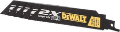 DeWALT - 6" Long x 1" Thick, Bi-Metal Reciprocating Saw Blade - Straight Profile, 14 to 18 TPI, Toothed Edge - Exact Tool & Supply