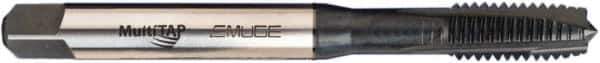 Emuge - 1/4-28 UNF, 3 Flute, Nitride/Oxide Finish, Vanadium High Speed Steel Spiral Point Tap - Plug Chamfer, Right Hand Thread, 3.15" OAL, 2B/3B Class of Fit - Exact Tool & Supply
