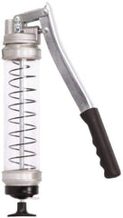 PRO-LUBE - 10,000 Max psi, Rigid Lever Grease Gun - 14 oz (Cartridge) Capacity, 1/8 Thread Outlet, 28 Strokes per oz, Bulk, Cartridge, Filler Pump & Suction Fill, Includes 4 Jaw Coupler with Ball Check - Exact Tool & Supply