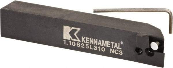 Kennametal - 1.108...93DEG, Left Hand Cut, -3° Lead Angle, 25mm Shank Height x 25mm Shank Width, Positive Rake Indexable Turning Toolholder - 150mm OAL, D2FIX15..LHP/FN/MS Insert Compatibility, Series Fix-Perfect - Exact Tool & Supply