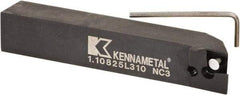 Kennametal - 1.108...93DEG, Left Hand Cut, -3° Lead Angle, 25mm Shank Height x 25mm Shank Width, Positive Rake Indexable Turning Toolholder - 150mm OAL, D2FIX15..LHP/FN/MS Insert Compatibility, Series Fix-Perfect - Exact Tool & Supply