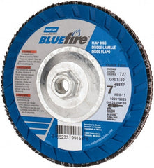 Norton - 7" 80 Grit 5/8-11 Center Hole Type 27 Zirconia Alumina Flap Disc - Exact Tool & Supply