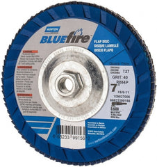 Norton - 7" 40 Grit 5/8-11 Center Hole Type 27 Zirconia Alumina Flap Disc - Exact Tool & Supply