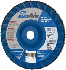Norton - 7" 40 Grit 7/8" Center Hole Type 27 Zirconia Alumina Flap Disc - Exact Tool & Supply