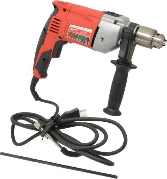 Milwaukee Tool - 120 Volt 1/2" Keyed Chuck Electric Hammer Drill - 0 to 48,000 BPM, 0 to 2,800 RPM - Exact Tool & Supply