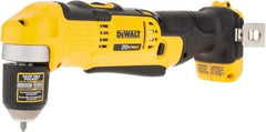 DeWALT - 20 Volt 3/8" Chuck Right Angle Handle Cordless Drill - 0-650 & 0-2000 RPM, Keyless Chuck, Reversible, Lithium-Ion Batteries Not Included - Exact Tool & Supply