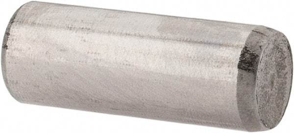 Made in USA - 6mm Diam x 16mm Pin Length Alloy Steel Standard Dowel Pin - Bright Finish, C 47-58 & C 60 (Surface) Hardness, 1 Beveled & 1 Rounded End - Exact Tool & Supply
