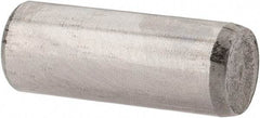 Made in USA - 6mm Diam x 16mm Pin Length Alloy Steel Standard Dowel Pin - Bright Finish, C 47-58 & C 60 (Surface) Hardness, 1 Beveled & 1 Rounded End - Exact Tool & Supply