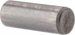 Made in USA - 5mm Diam x 14mm Pin Length Alloy Steel Standard Dowel Pin - Bright Finish, C 47-58 & C 60 (Surface) Hardness, 1 Beveled & 1 Rounded End - Exact Tool & Supply