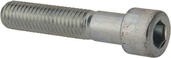 Made in USA - 1/2-13 UNC Hex Socket Drive, Socket Cap Screw - Alloy Steel, Zinc-Plated Finish, Partially Threaded, 2-1/2" Length Under Head - Exact Tool & Supply