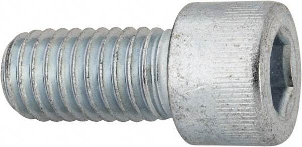 Made in USA - 1/2-13 UNC Hex Socket Drive, Socket Cap Screw - Alloy Steel, Zinc-Plated Finish, Fully Threaded, 1" Length Under Head - Exact Tool & Supply