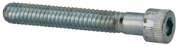Made in USA - 1/4-20 UNC Hex Socket Drive, Socket Cap Screw - Alloy Steel, Zinc-Plated Finish, Partially Threaded, 1-3/4" Length Under Head - Exact Tool & Supply