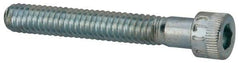 Made in USA - 1/4-20 UNC Hex Socket Drive, Socket Cap Screw - Alloy Steel, Zinc-Plated Finish, Partially Threaded, 1-3/4" Length Under Head - Exact Tool & Supply
