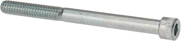 Made in USA - 1/4-20 UNC Hex Socket Drive, Socket Cap Screw - Alloy Steel, Zinc-Plated Finish, Partially Threaded, 3" Length Under Head - Exact Tool & Supply
