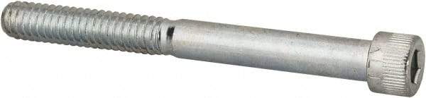 Made in USA - 1/4-20 UNC Hex Socket Drive, Socket Cap Screw - Alloy Steel, Zinc-Plated Finish, Partially Threaded, 2-1/2" Length Under Head - Exact Tool & Supply