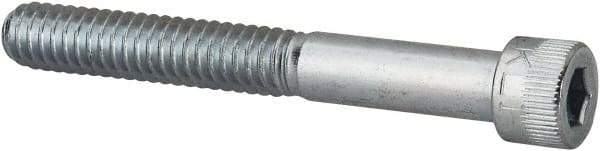 Made in USA - 1/4-20 UNC Hex Socket Drive, Socket Cap Screw - Alloy Steel, Zinc-Plated Finish, Partially Threaded, 2" Length Under Head - Exact Tool & Supply