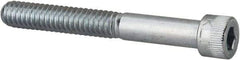 Made in USA - 1/4-20 UNC Hex Socket Drive, Socket Cap Screw - Alloy Steel, Zinc-Plated Finish, Partially Threaded, 2" Length Under Head - Exact Tool & Supply