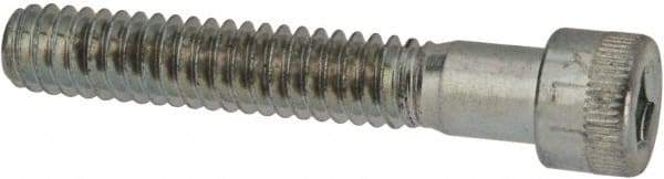 Made in USA - 1/4-20 UNC Hex Socket Drive, Socket Cap Screw - Alloy Steel, Zinc-Plated Finish, Partially Threaded, 1-1/2" Length Under Head - Exact Tool & Supply