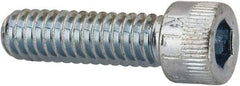Made in USA - 1/4-20 UNC Hex Socket Drive, Socket Cap Screw - Alloy Steel, Zinc-Plated Finish, Fully Threaded, 7/8" Length Under Head - Exact Tool & Supply