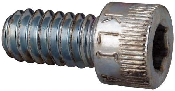 Made in USA - 1/4-20 UNC Hex Socket Drive, Socket Cap Screw - Alloy Steel, Zinc-Plated Finish, Fully Threaded, 1/2" Length Under Head - Exact Tool & Supply