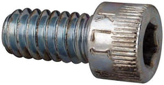 Made in USA - 1/4-20 UNC Hex Socket Drive, Socket Cap Screw - Alloy Steel, Zinc-Plated Finish, Fully Threaded, 1/2" Length Under Head - Exact Tool & Supply