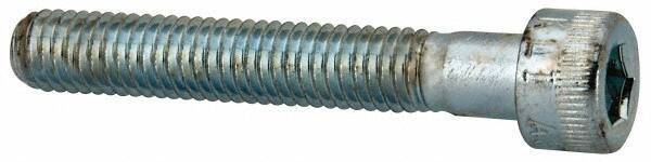 Made in USA - #10-32 UNF Hex Socket Drive, Socket Cap Screw - Alloy Steel, Zinc-Plated Finish, Partially Threaded, 1-1/4" Length Under Head - Exact Tool & Supply