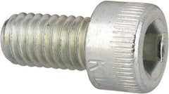Made in USA - #10-32 UNF Hex Socket Drive, Socket Cap Screw - Alloy Steel, Zinc-Plated Finish, Fully Threaded, 3/8" Length Under Head - Exact Tool & Supply