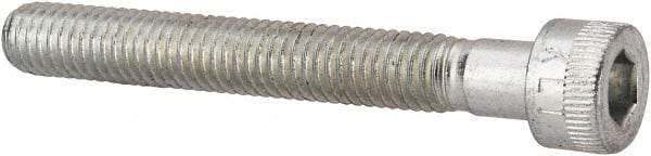 Made in USA - #10-32 UNF Hex Socket Drive, Socket Cap Screw - Alloy Steel, Zinc-Plated Finish, Partially Threaded, 1-1/2" Length Under Head - Exact Tool & Supply
