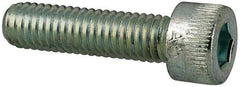 Made in USA - #10-32 UNF Hex Socket Drive, Socket Cap Screw - Alloy Steel, Zinc-Plated Finish, Fully Threaded, 3/4" Length Under Head - Exact Tool & Supply