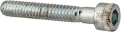 Made in USA - #10-24 UNC Hex Socket Drive, Socket Cap Screw - Alloy Steel, Zinc-Plated Finish, Partially Threaded, 1-1/4" Length Under Head - Exact Tool & Supply