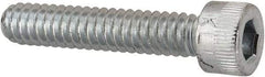 Made in USA - #10-24 UNC Hex Socket Drive, Socket Cap Screw - Alloy Steel, Zinc-Plated Finish, Fully Threaded, 1" Length Under Head - Exact Tool & Supply