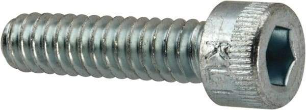 Made in USA - #10-24 UNC Hex Socket Drive, Socket Cap Screw - Alloy Steel, Zinc-Plated Finish, Fully Threaded, 3/4" Length Under Head - Exact Tool & Supply