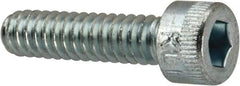 Made in USA - #10-24 UNC Hex Socket Drive, Socket Cap Screw - Alloy Steel, Zinc-Plated Finish, Fully Threaded, 3/4" Length Under Head - Exact Tool & Supply
