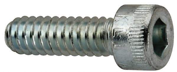 Made in USA - #10-24 UNC Hex Socket Drive, Socket Cap Screw - Alloy Steel, Zinc-Plated Finish, Fully Threaded, 5/8" Length Under Head - Exact Tool & Supply