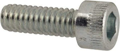 Made in USA - #8-32 UNC Hex Socket Drive, Socket Cap Screw - Alloy Steel, Zinc-Plated Finish, Fully Threaded, 1/2" Length Under Head - Exact Tool & Supply