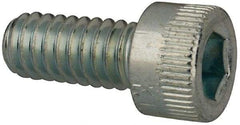 Made in USA - #8-32 UNC Hex Socket Drive, Socket Cap Screw - Alloy Steel, Zinc-Plated Finish, Fully Threaded, 3/8" Length Under Head - Exact Tool & Supply